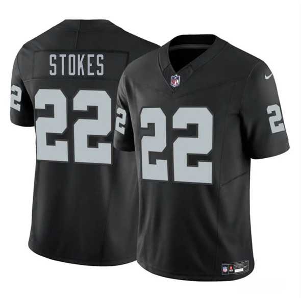 Men & Women & Youth Las Vegas Raiders #22 Eric Stokes Black 2025 F.U.S.E. Vapor Stitched Jersey->las vegas raiders->NFL Jersey